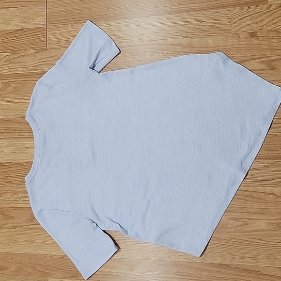 Banana Republic Blue Asymmetrical Knit Blouse small - Picture 6 of 11